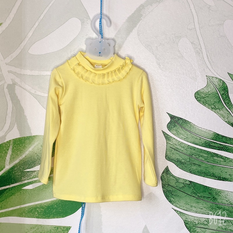 Áo giữ nhiệt áo cotton len cổ 3 phân bèo cổ cho bé gái 12-30kg 7 mầu XHN1099