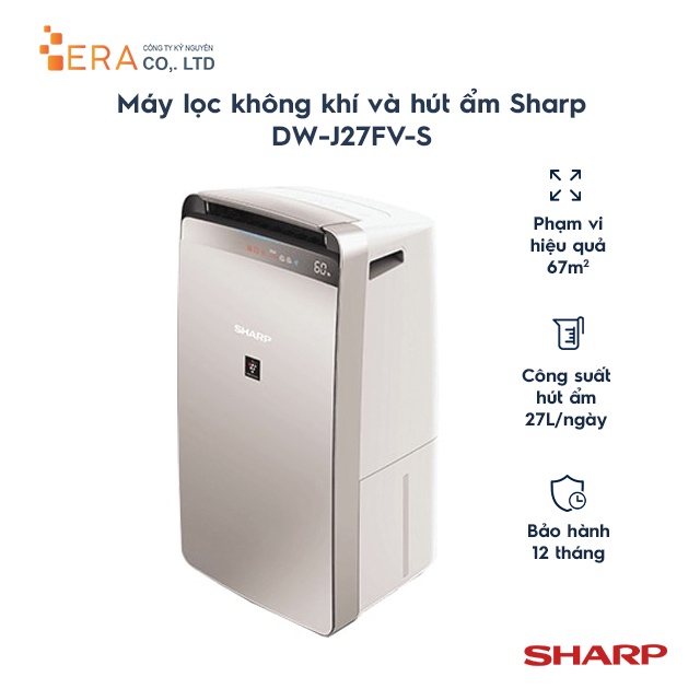 Máy lọc không khí và hút ẩm Sharp DW-J27FV-S - Hàng chính hãng