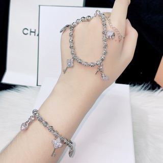 Lắc bi 4 cham mạ bạch kim Italy