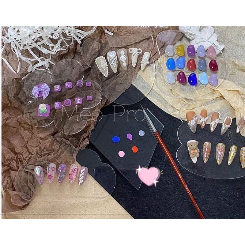 Khung mika chụp ảnh- pha màu - dán móng mẫu nail