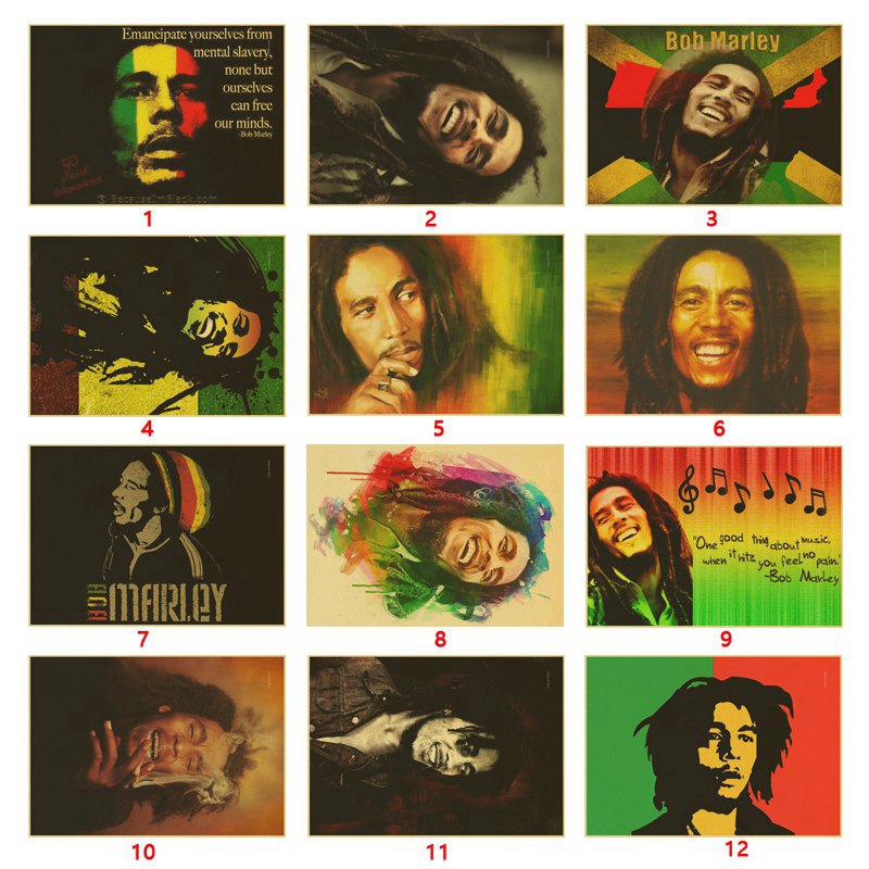 Poster Hình Ca Sĩ Bob Marley Phong Cách Cổ Điển