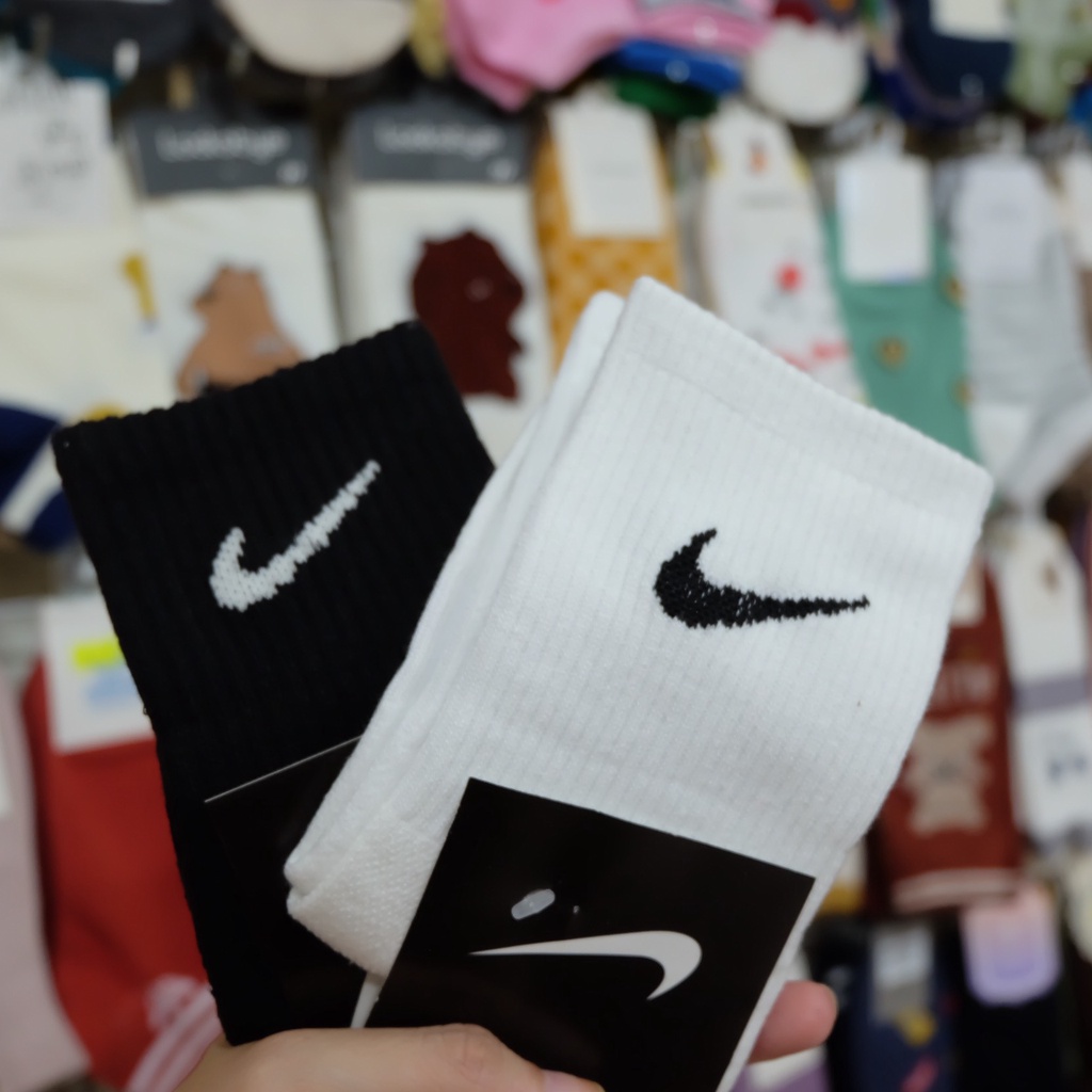 Vớ Tất Nam Nữ Cao Trơn Ni.ke Tất Cổ Cao Cotton Trơn Cá Tính Phong Cách Đường Phố Hot Trend Vớ Cao Cổ Cặp Đôi Ulzzang