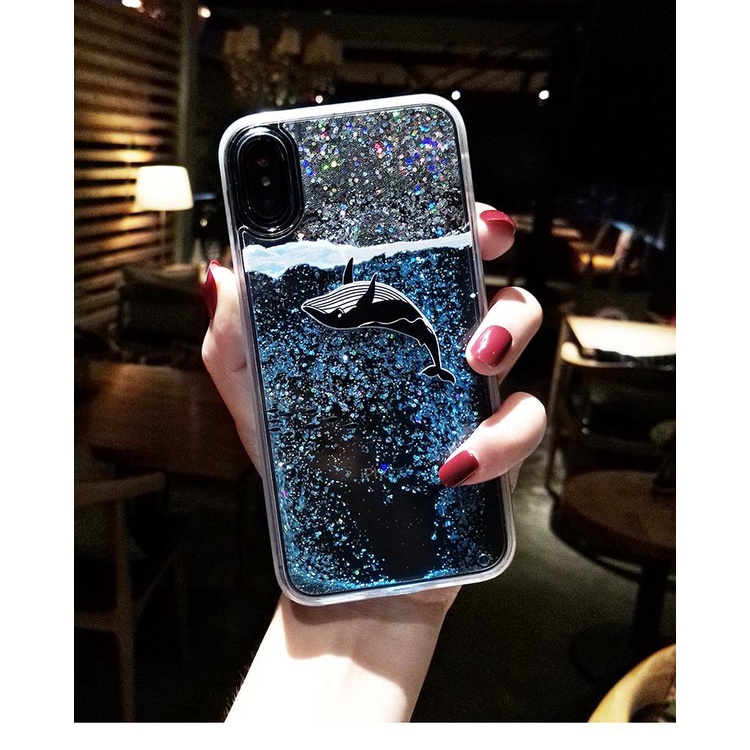 Ốp điện thoại tpu silicon kim tuyến nước in hoạt hình cho iPhone X XS xr XSMAX 11 12 13 MINI PRO MAX