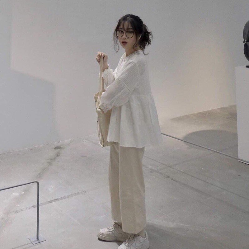 [ẢNH THẬT]ÁO BABY DOLL ĐŨI TRẮNG