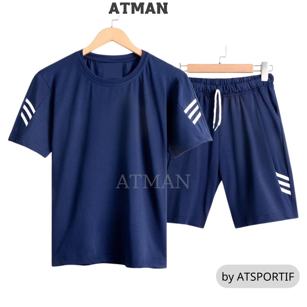 Bộ Thể Thao Nam ATMAN quần áo tập gym vải thun lạnh thoáng mát co giãn năng động thời trang nhiều màu