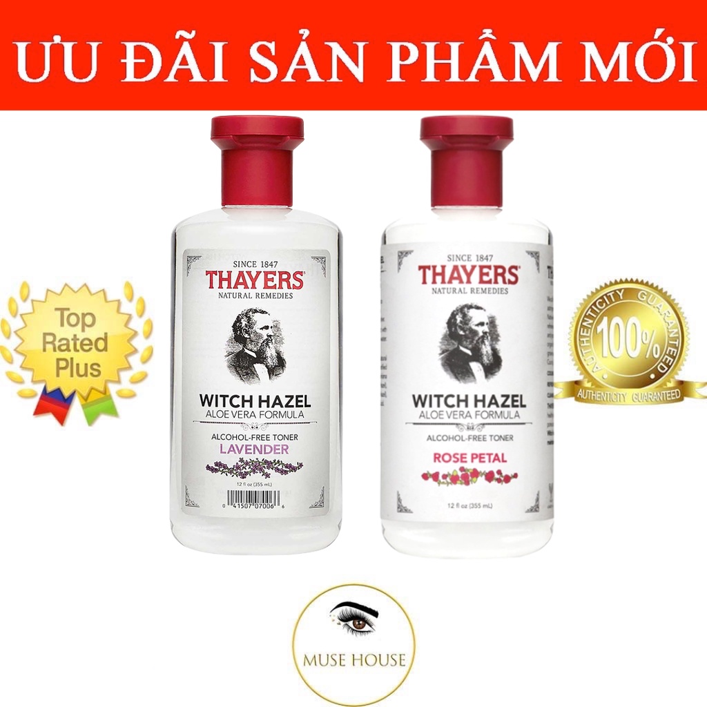 Nước hoa hồng Thayer Alcohol Free Witch Hazel Toner Lavender , Rose 355ml - Muse House