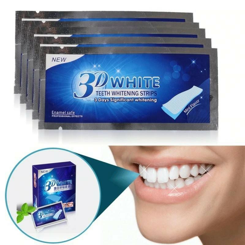 7 Gói - 14 Miếng Dán Trắng Răng 5D Whitening Strip Liệu Trình Dưỡng Trắng Răng