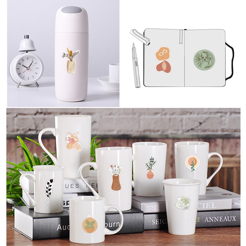 Set 100 Miếng Dán Trang Trí Chai Nước/Laptop Họa Tiết Trừu Tượng Phong Cách Boho