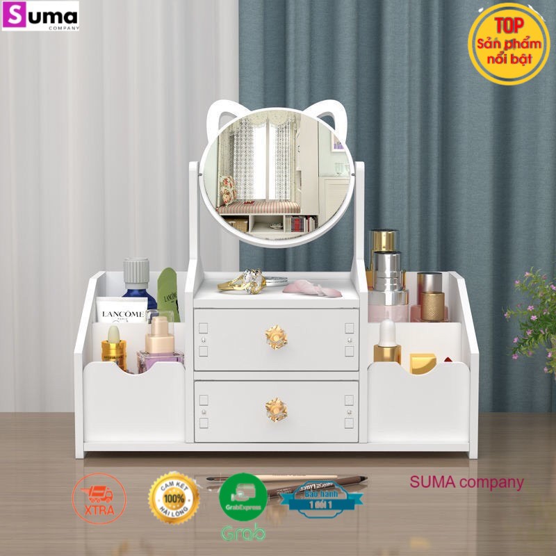 kệ đựng mỹ phẩm mini có gương giá rẻ, thiết kế sang trọng tiện lợi cho phòng ngủ dành cho phái đẹp