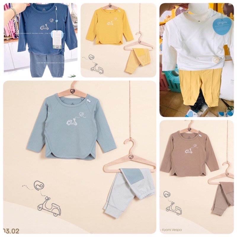 bộ Bu chui cổ cài vai Kyomi cho bé