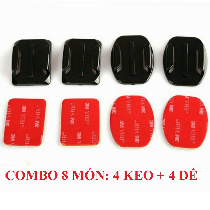 Combo 8 Món 4 Keo 3M + 4 Đế Gắn Camera Hành Trình