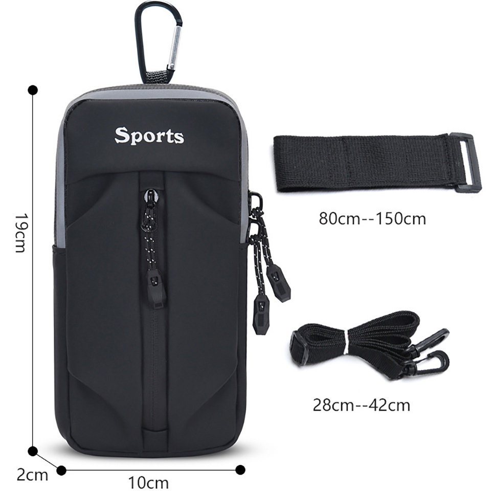 Túi đựng điện thoại đeo bắp tay màu phản quang chống thấm nước hỗ trợ chơi thể thao/ chạy bộ