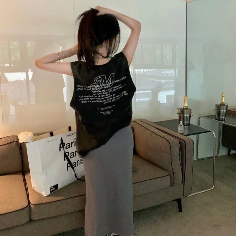 Áo Thun Sát Nách Dáng Rộng Thời Trang Hip Hop Cá Tính Cho Nữ