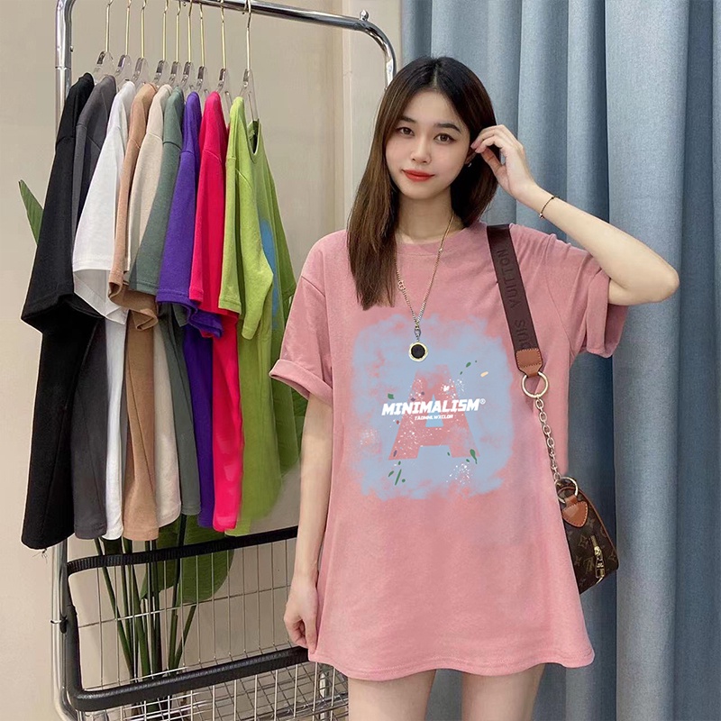 NRVP Áo Thun Cotton Tay Ngắn Cổ Tròn Thời Trang Mùa Hè Phong Cách Hàn Quốc Mới