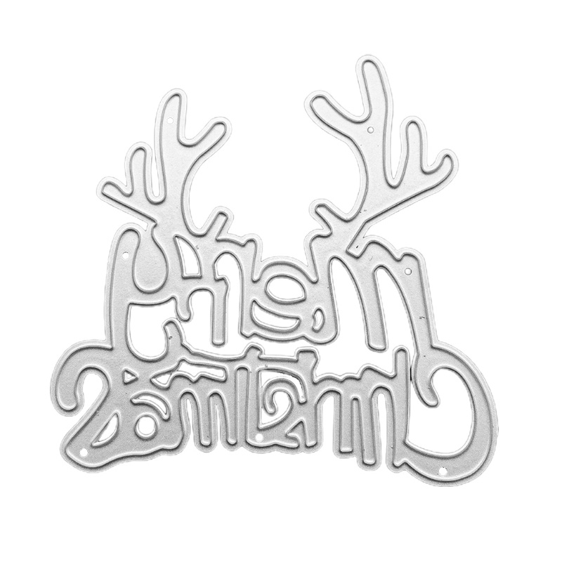 Khuôn Cắt Giấy Làm Từ Kim Loại Hình Chữ Merry Christmas Trang Trí Scrapbook