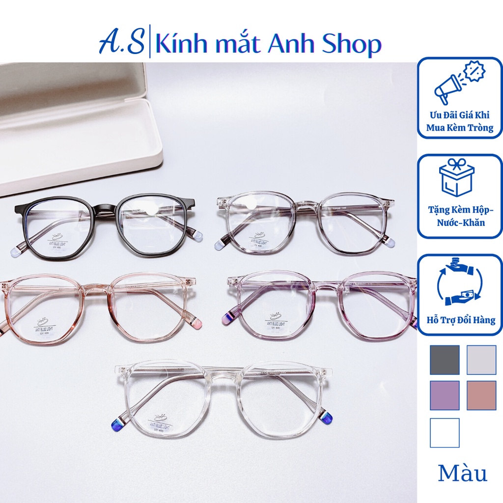 Gọng kính bầu vuông lục giác thời trang chất liệu nhựa dẻo cốt kim loại bền đẹp nhận cắt cận viễn loạn 8312