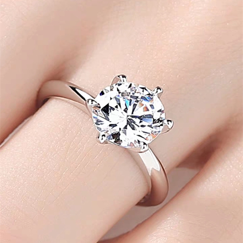 Nhẫn mạ bạc đính đá pha lê dạng hở có thể điểu chỉnh được kích cỡ trang sức nữ đơn giản thanh lịch