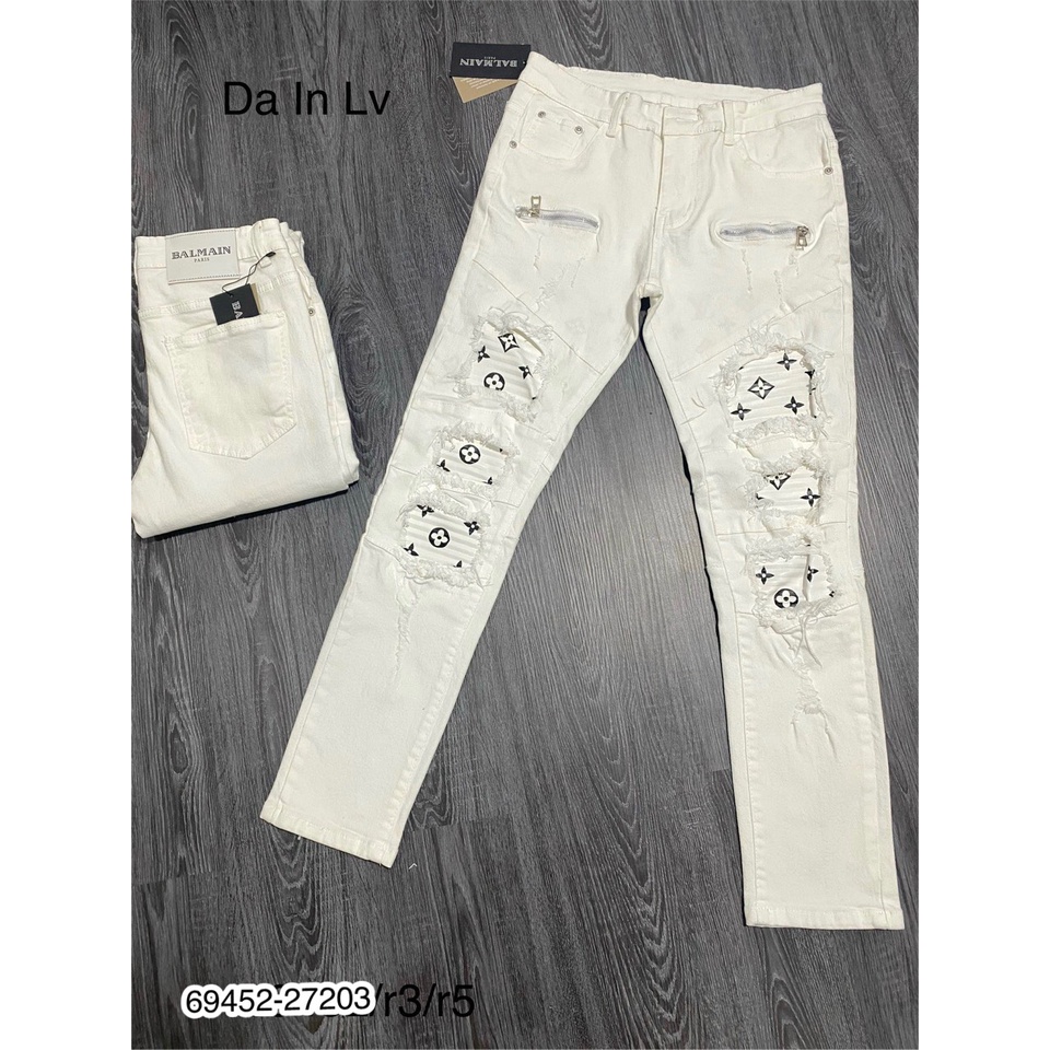 Quân Jean Trắng AMR Rách Gối - Quần Bò Nam S T O R E 1998