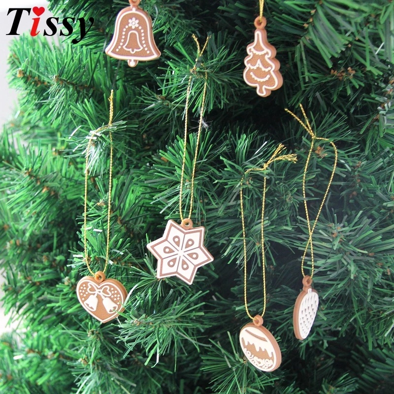 Bộ 12 Phụ Kiện Treo Trang Trí Cây Thông Giáng Sinh Hình Bánh Gừng