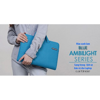 Túi chống sốc 3 in 1 cho Macbook Cartinoe Ambilight Series xanh blue  tặng