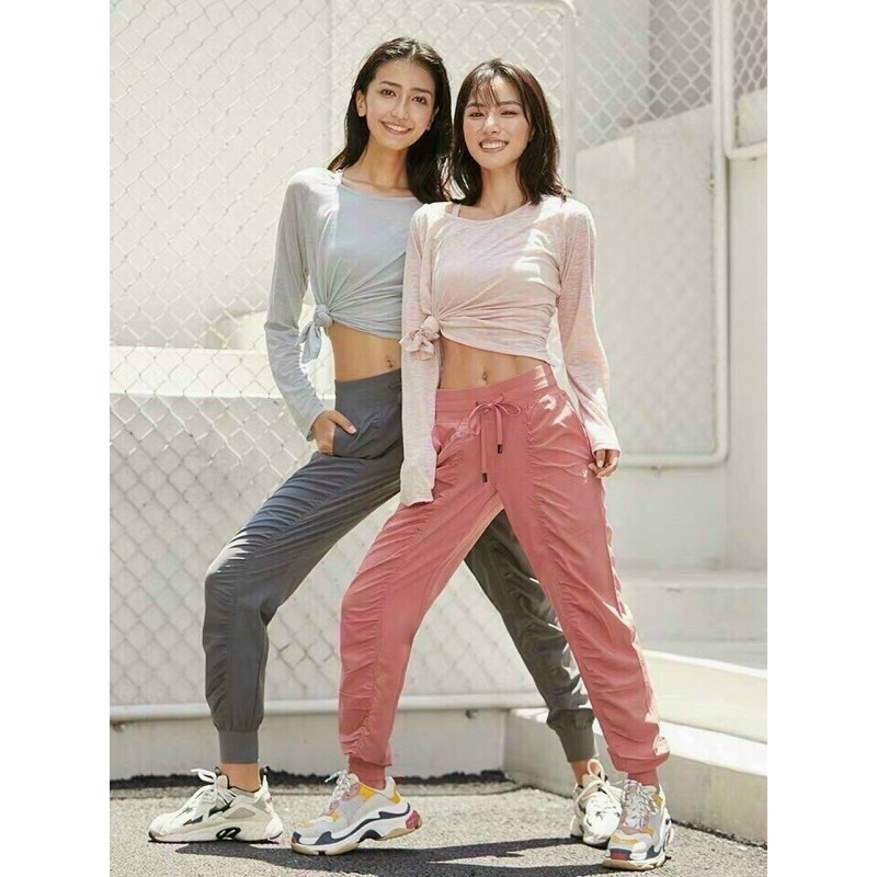 quần jogger nhún trước tập gym yoga (4 màu)