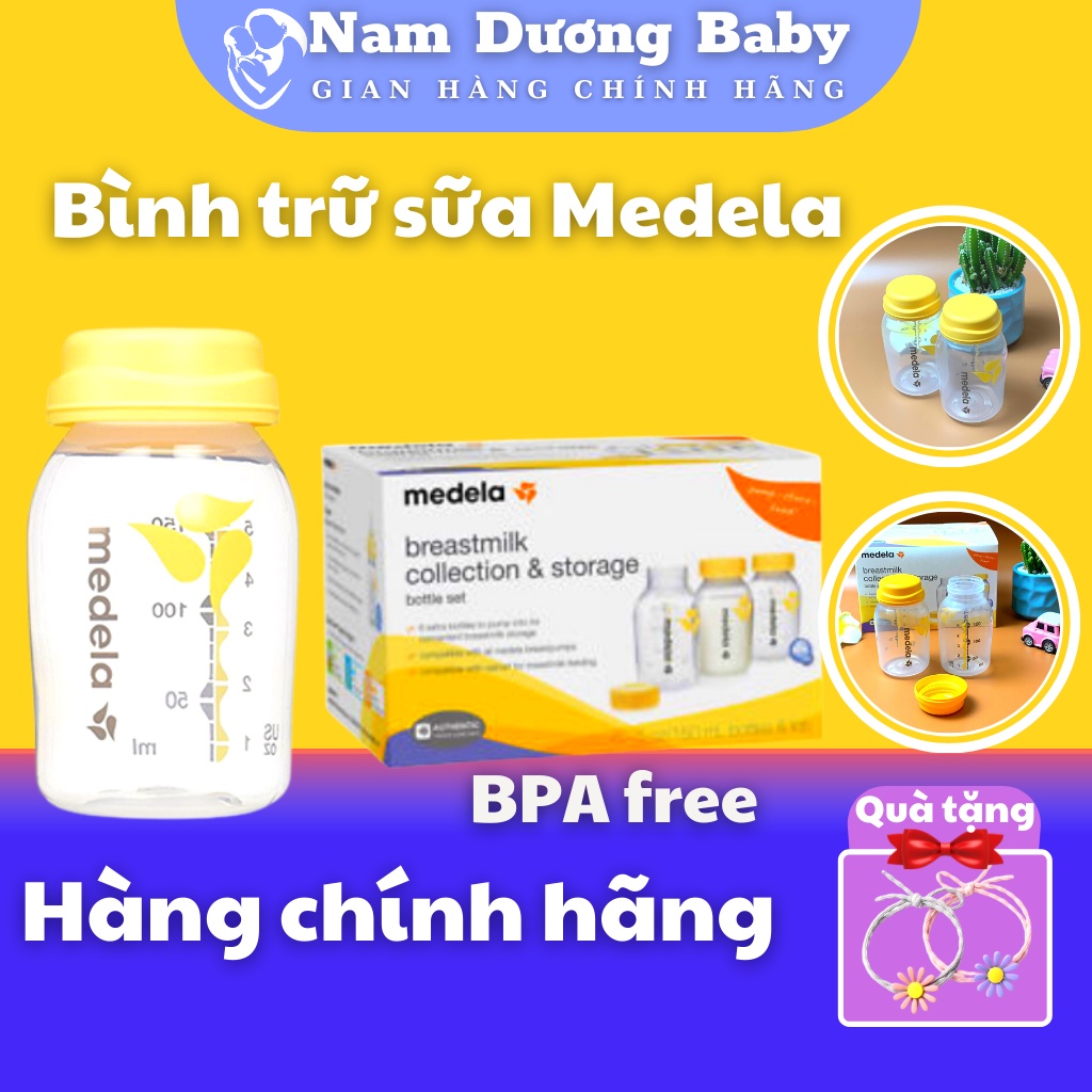 Bình sữa cho bé - Bình trữ sữa Medela 150ml, 250ml Bình sữa an toàn không BPA - tiêu chuẩn Hoa Kỳ