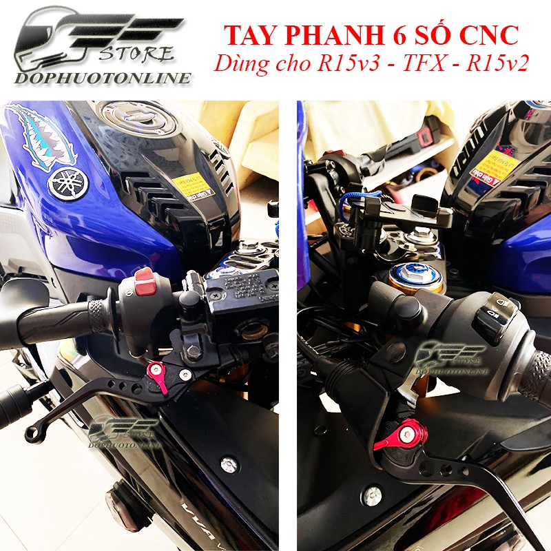 Tay Phanh Tay Côn R15v3 6 Số Nhôm CNC Lắp Thay Zin