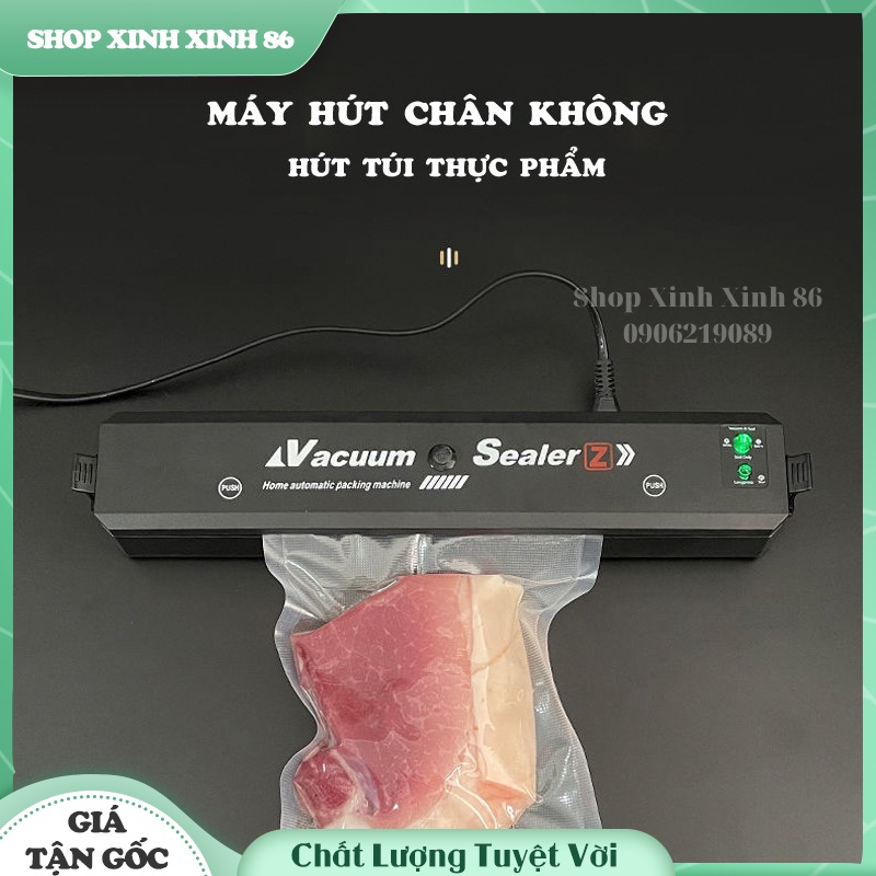 Máy Hút Chân Không Thực Phẩm Tự Động Hàn Miệng Túi Vacuum Sealer Tặng Kèm 10 Túi Hút Chân Không