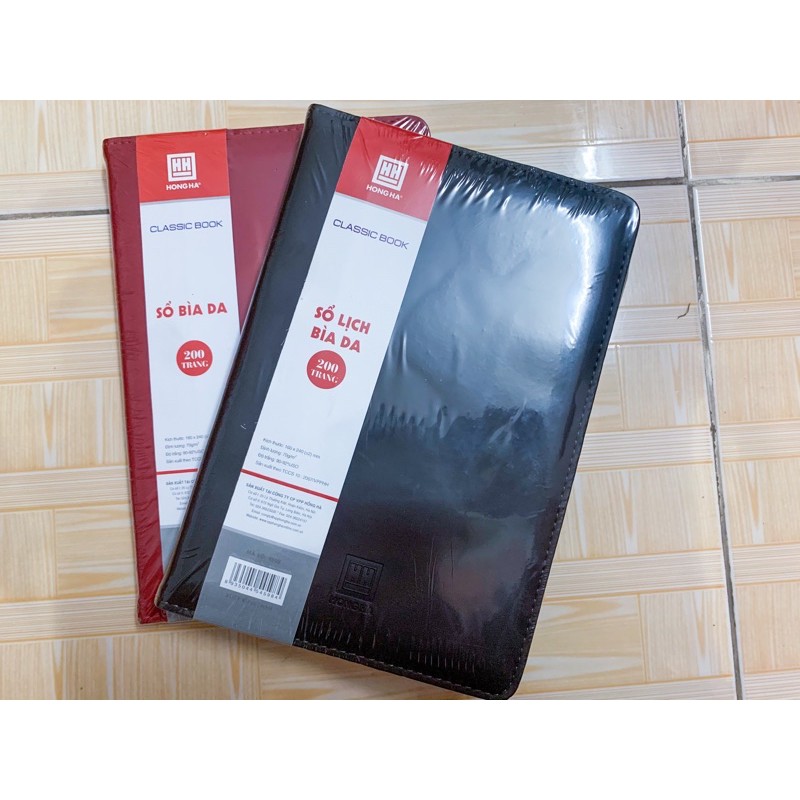 Sổ bìa da Classic book B5 200 trang Hồng Hà 4598(ko khuy cài, có lịch)