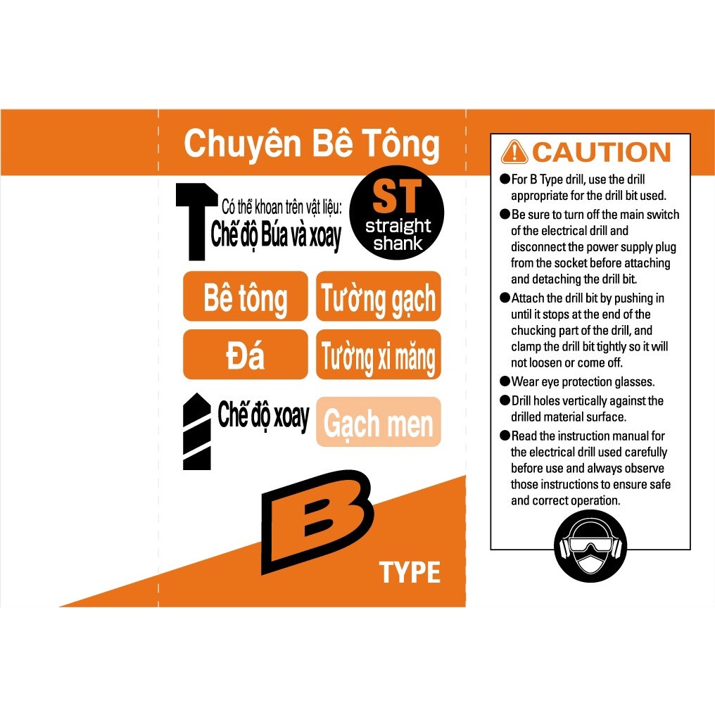 Mũi khoan tường, bê tông Unika chân tròn mã BL
