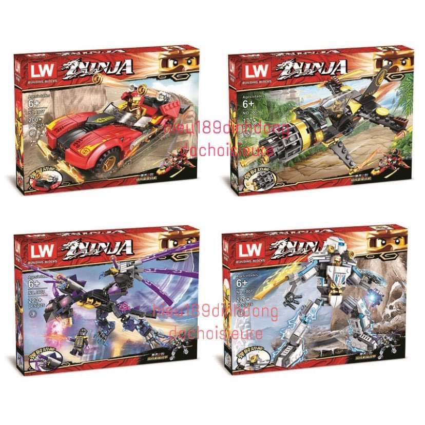 Lắp ráp xếp hình non Lego Ninjago 1007 : xe và robot của các ninja