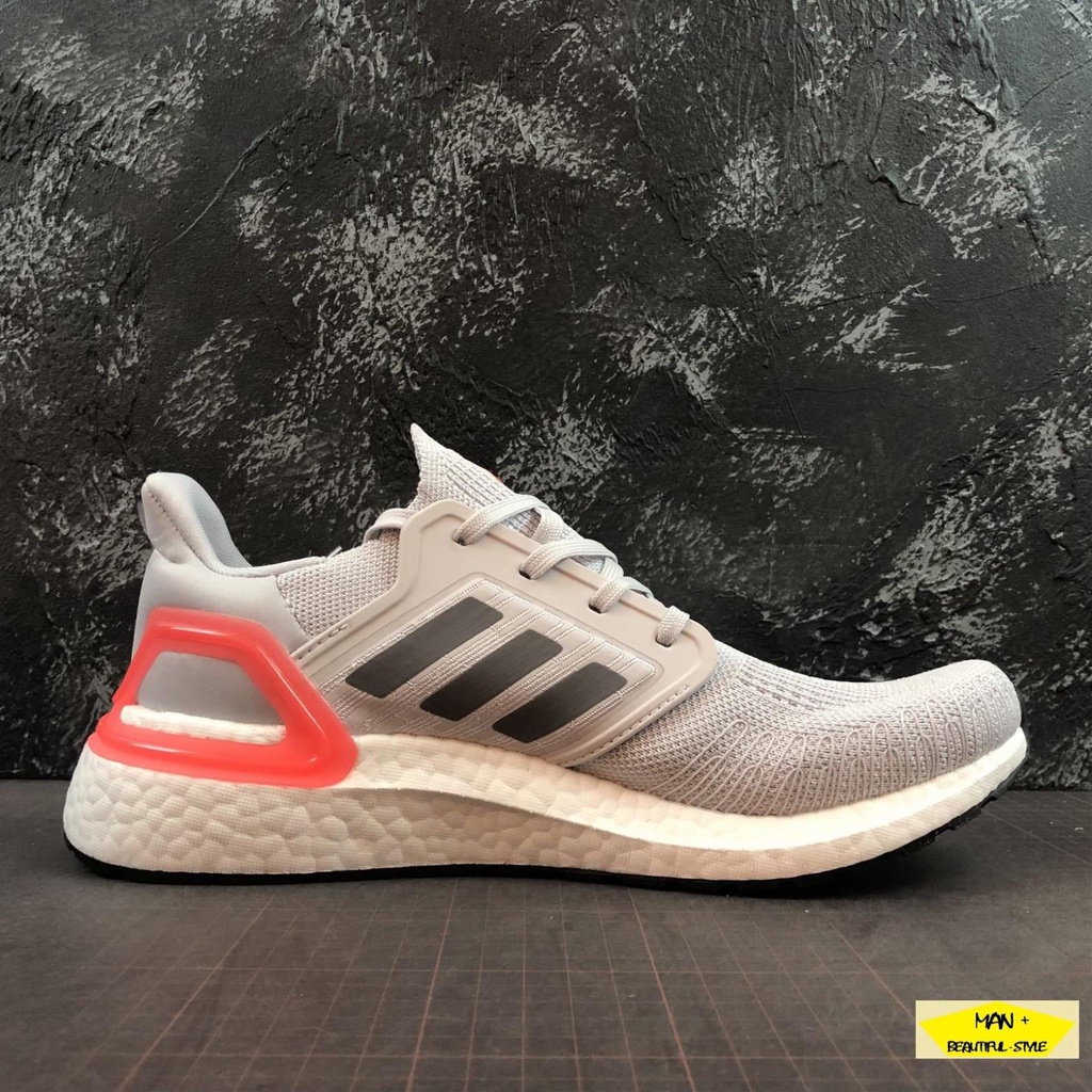 Giày thể thao nam nữ Ultra Boost 6.0 xám gót vạch cam bản 2020 siêu đẹp, phong cách, hiện đại