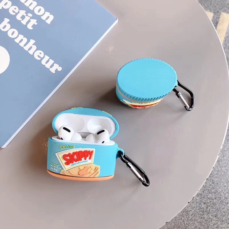 Creative Case AirPods Pro 3d Peanut butter Bottle AirPods 1 Casing Blue Silicone AirPods 2 Cover For Apple AirPod Hedset