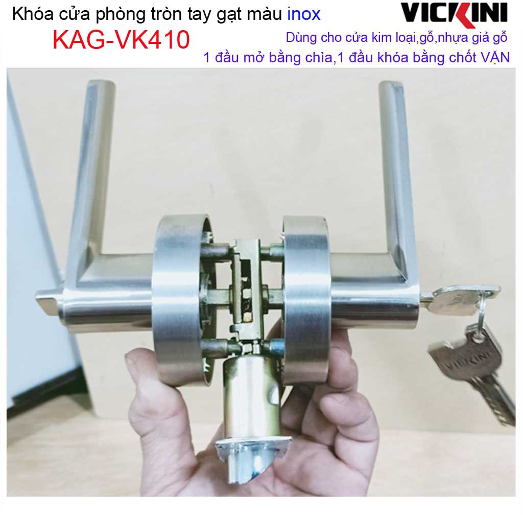 Khóa cửa phòng tay gạt, khóa cửa Vickini KAG-VK410 khóa cao cấp, giá tốt siêu bền