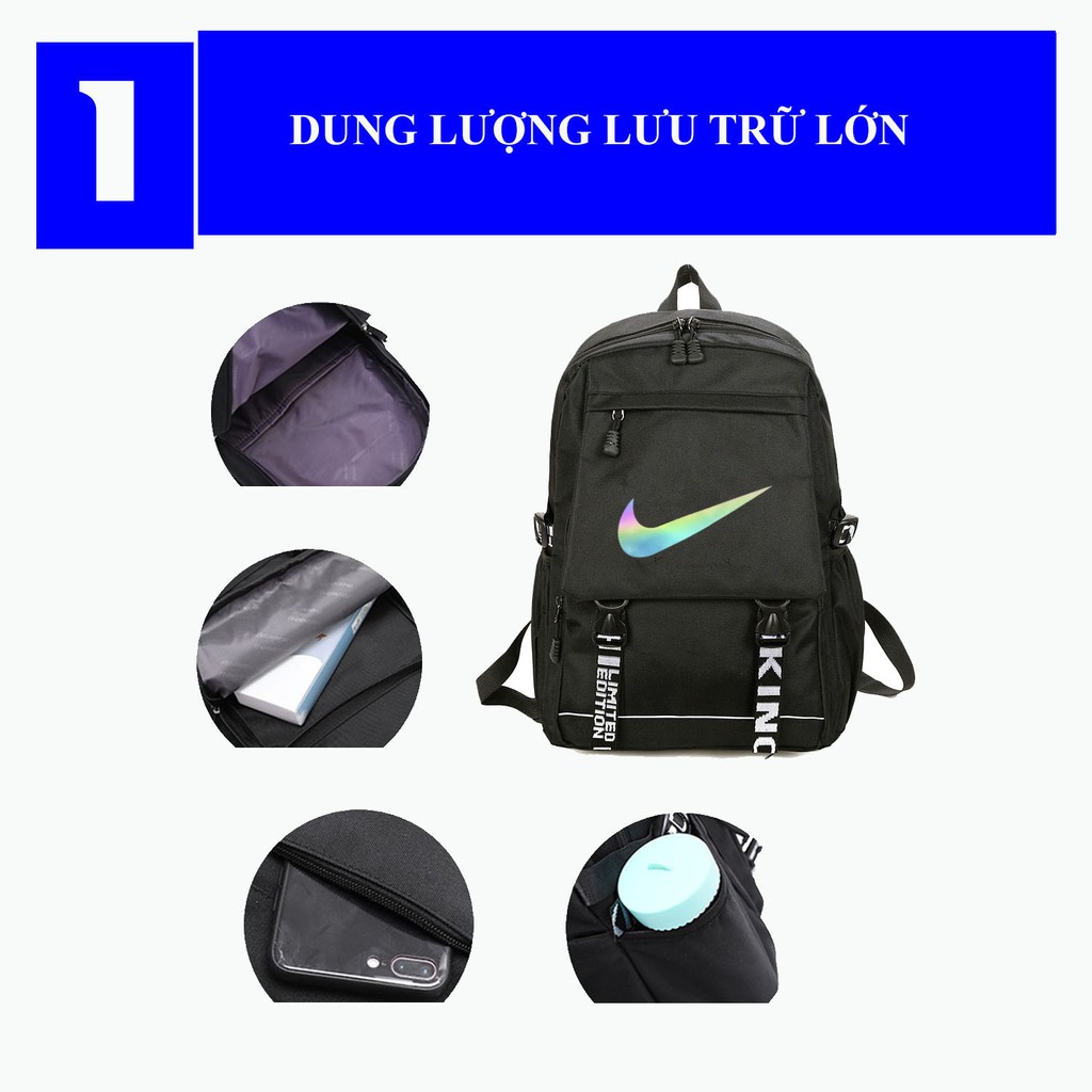 Balo Đi Học Ulzzang Thời Trang Unisex Hàn Quốc Logo Phát Sáng, Có Ngăn Chống Sốc Laptop Chống Nước Dùng Đi Chơi Du Lịch