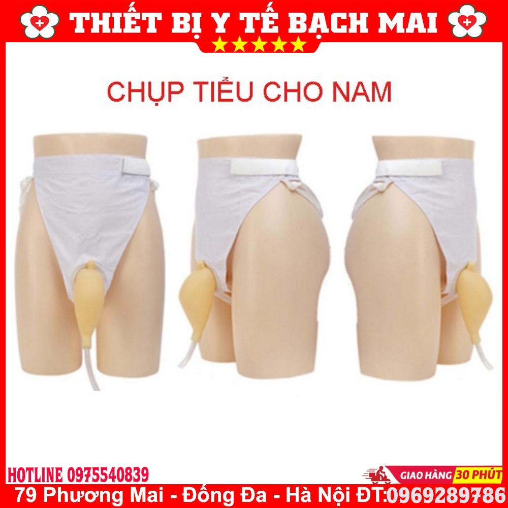 Bộ Chụp Tiểu Nam - Dụng Cụ Hỗ Trợ Đi Tiểu Nam - Capot - Túi Đựng Nước Tiểu Tái Sử Dụng Cho Người Già, Nằm Liệt Giường