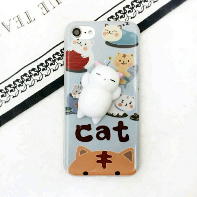 ỐP LƯNG IPHONE THÚ MOCHI (Mèo Trắng)