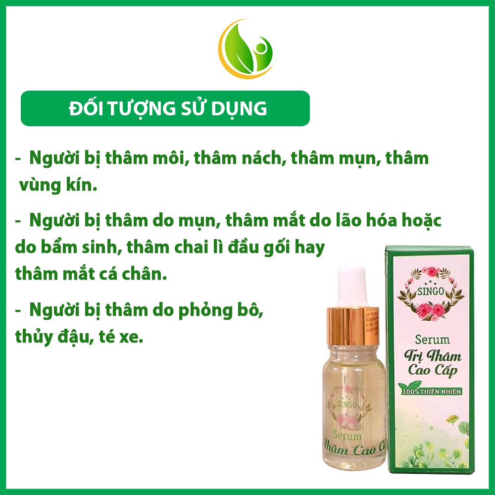 Serum giảm thâm Singo, tinh chất giảm thâm mụn, thâm môi, mắt, nách, mông, vùng kín, đầu gối...