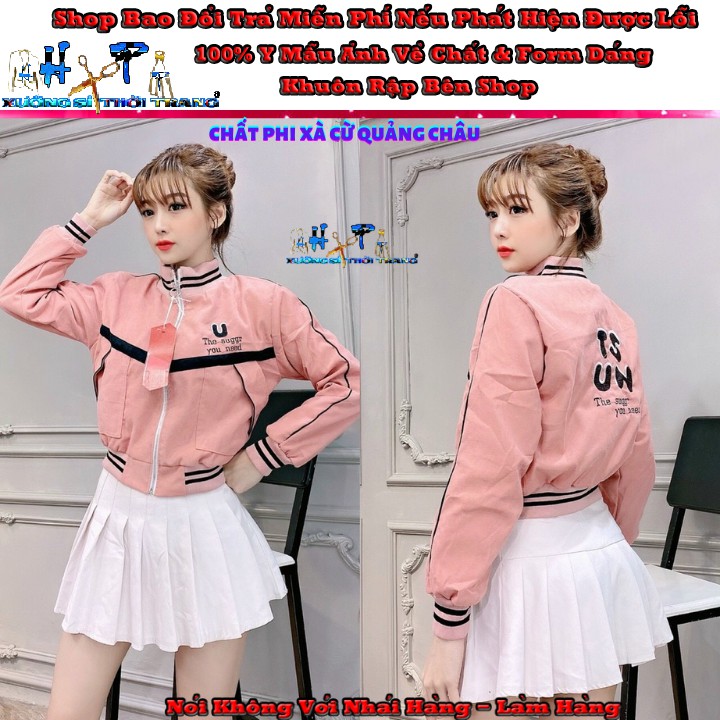 Áo khoác bomber nữ cổ cao nhung lụa quảng châu cao cấp mẫu mới thời trang 2020 | BigBuy360 - bigbuy360.vn