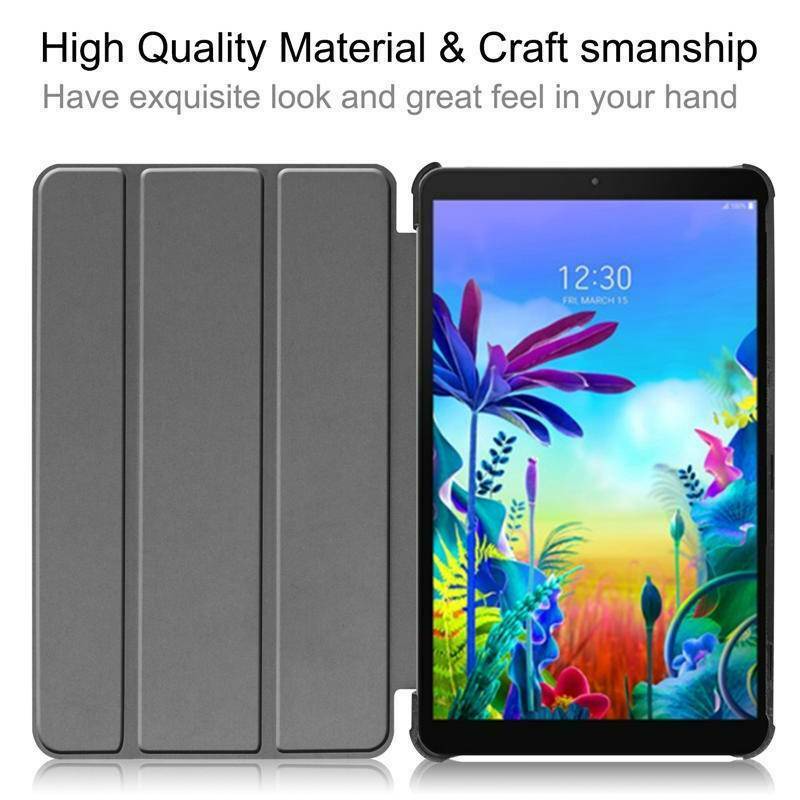 Bao da kiêm giá đỡ và miếng dán kính cường lực cho máy tính bảng LG G Pad 5 T600 10.1 inch - LG Gpad 5