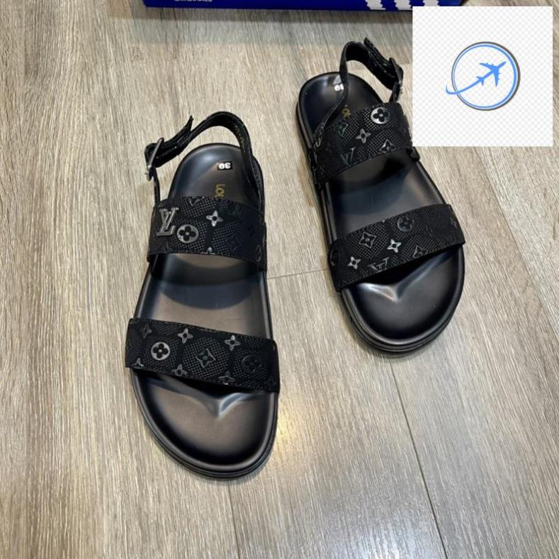 🤶 Dép SanDal Đế Cao Su hoa Lv In Chìm - Dép Quai Hậu LV Nam 🤶