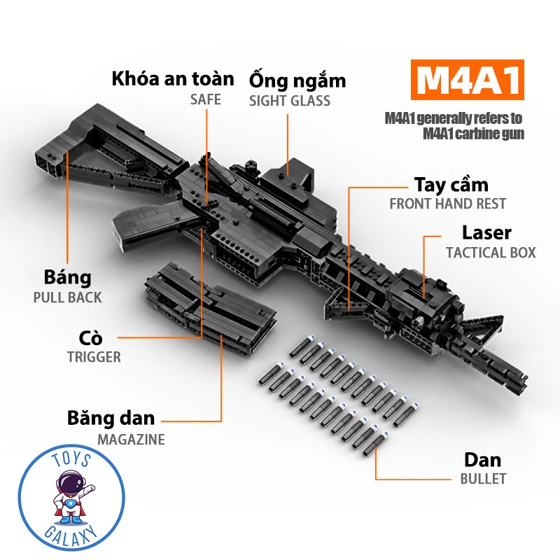 Đồ Chơi Lắp Ráp Mô Hình PUBG Mô Hình M4A1 Asiimov / M416 MOC Kevin183 / CSGO Free Fire CoD Mixi