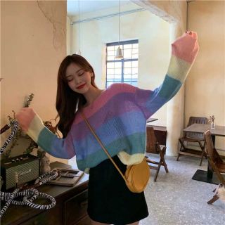 ÁO LEN CẦU VỒNG ULZZANG