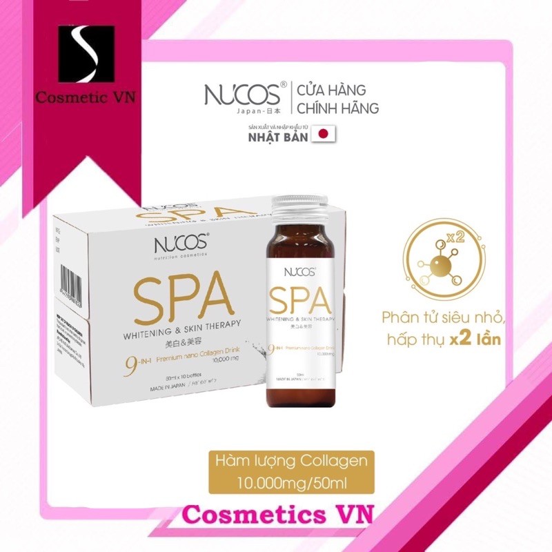 Collagen nước căng bóng da ngừa lão hóa Nucos Spa 10000 50ml x 10 chai | BigBuy360 - bigbuy360.vn