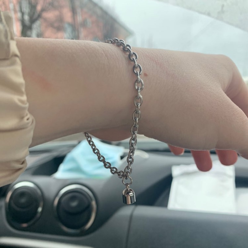 1 Cặp Vòng Tay Thép Không Gỉ Có Thể Điều Chỉnh Kích Thước