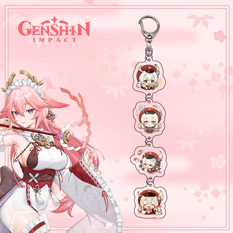 Set 4 Móc Khóa Hình Nhân Vật Anime Hutao Yaemiko Dễ Thương