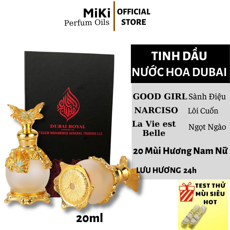 Tinh Dầu Nước Hoa Dubai Nam Nữ Chính Hãng Mẫu Bướm 20ml - MiKiStore - Tinh Dầu Thiên Nhiên Nguyên Chất Lưu Hương 24h