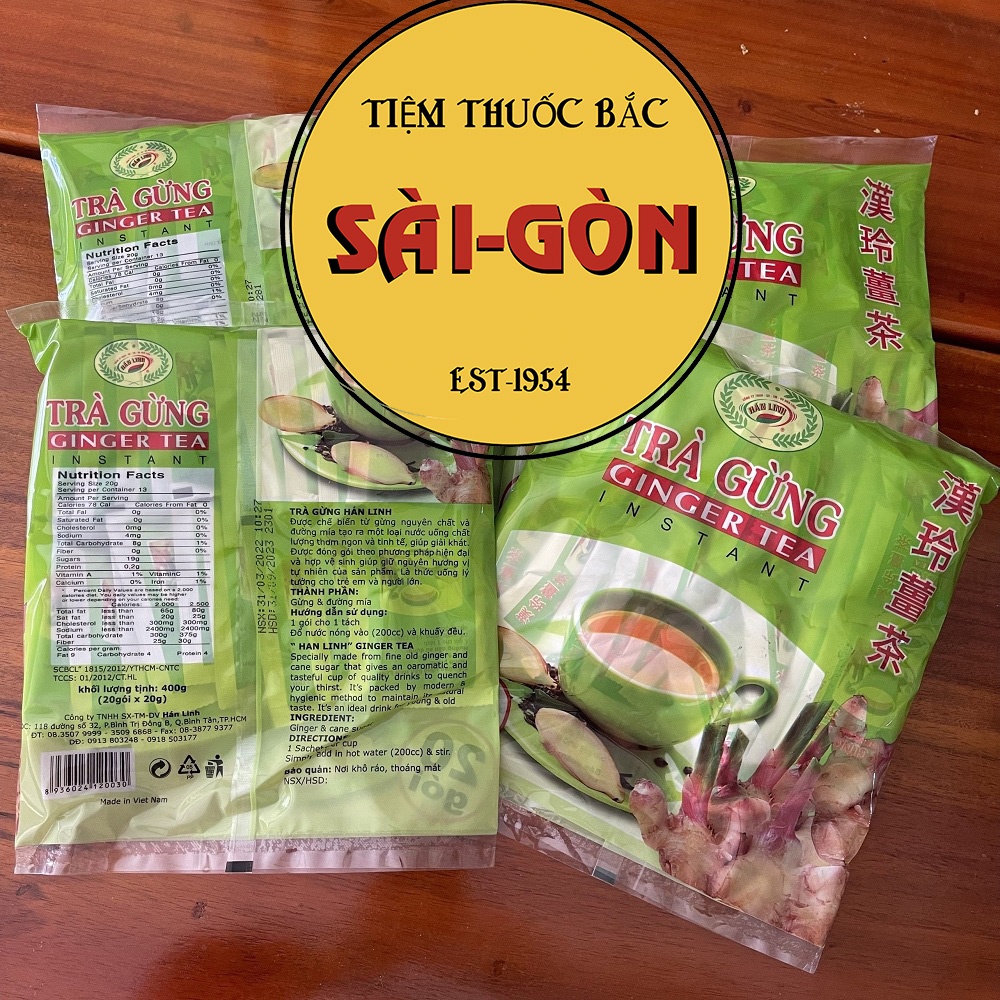 Trà Gừng Hòa Tan Hán Linh 20 gói