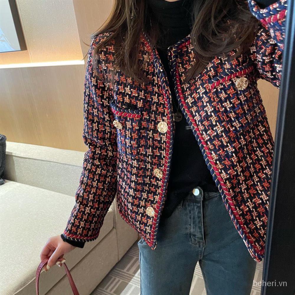 áo khoác dạ ngắn cổ điển nữ khuy cài dáng vest sang trọng, thu đông 2021 | BigBuy360 - bigbuy360.vn