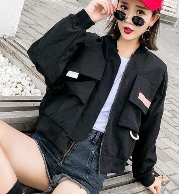 Áo khoác kaki nữ jacket dáng ngắn siêu cá tính
